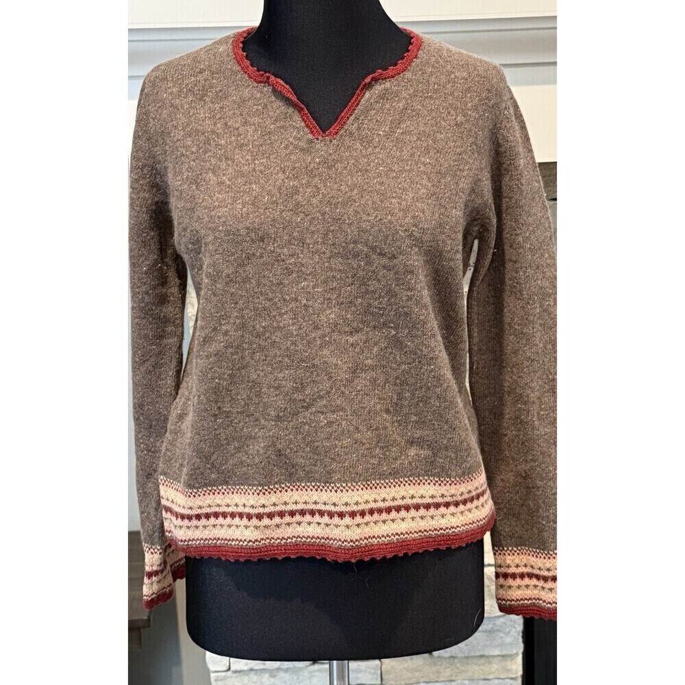 J Jill Angora Wool Sweater Womens Small Petite Long Sleeve Pullover